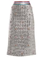 Mary Katrantzou Sigma Crystal-embellished Sequin Midi Skirt