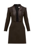 Matchesfashion.com Alexander Mcqueen - Lace-insert Tailored Wool-blend Mini Dress - Womens - Black
