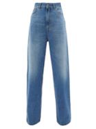 Valentino - High-rise Wide-leg Jeans - Womens - Denim