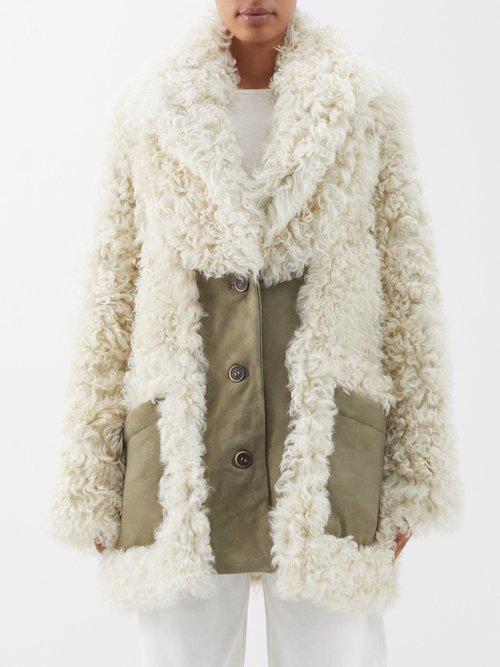 Raey - Inside Out Shearling Car Coat - Womens - Beige