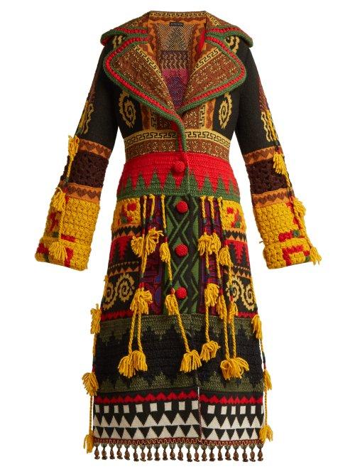 Matchesfashion.com Etro - Amular Heavyweight Patchwork Cardigan - Womens - Black Multi