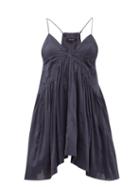 Matchesfashion.com Isabel Marant - Kitou V-neck Cotton-blend Mini Dress - Womens - Black