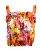 Dolce & Gabbana - Floral-print Cotton-blend Poplin Top - Womens - Orange