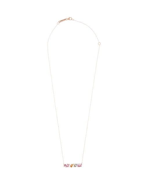 Matchesfashion.com Suzanne Kalan - Rainbow Diamond, Topaz & 14kt Rose-gold Necklace - Womens - Rose Gold