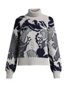 Matchesfashion.com Barrie - Stencil Garden Intarsia Knit Cashmere Sweater - Womens - Grey Multi