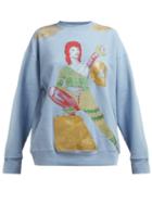 Matchesfashion.com Undercover - David Bowie Print Loop Back Cotton Sweatshirt - Womens - Blue