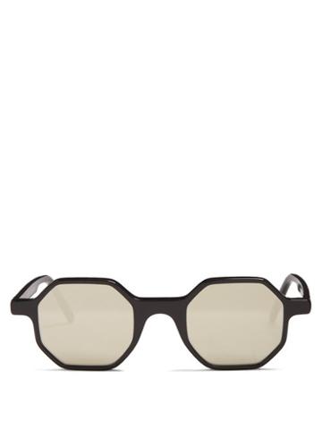 Matchesfashion.com Andy Wolf - Alfons Octagon Frame Acetate Sunglasses - Mens - Black