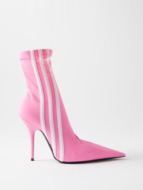 Balenciaga - X Adidas Knife 110 Spandex-knit Ankle Boots - Womens - Pink White