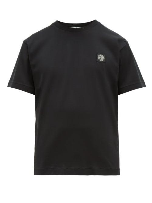 Matchesfashion.com Stone Island - Logo Patch Cotton Jersey T Shirt - Mens - Black