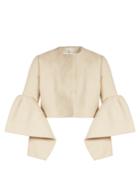 Delpozo Bell-sleeved Linen Cropped Jacket