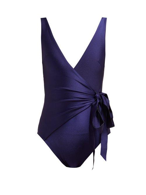 Matchesfashion.com Zimmermann - Amari Wrap Swimsuit - Womens - Blue