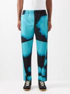 Homme Pliss Issey Miyake - Lantern-print Technical-pleated Suit Trousers - Mens - Blue