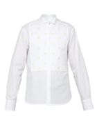 Matchesfashion.com Wales Bonner - Floral Embroidered Plastron Cotton Shirt - Mens - White