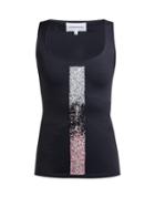 Matchesfashion.com Germanier - Crystal Panel Jersey Tank Top - Womens - Black