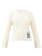 Matchesfashion.com Jil Sander - Jacquard-patch Knitted Cotton Sweater - Womens - Cream