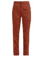 Matchesfashion.com La Doublej - Geometric Print Cropped Capri Trousers - Womens - Red Print