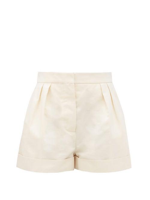 Matchesfashion.com Marni - Pleated-rise High-cut Cotton-drill Shorts - Womens - Cream