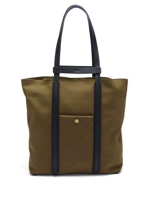 Matchesfashion.com Mismo - Raise Two-in-one Canvas & Leather Tote Bag - Mens - Khaki