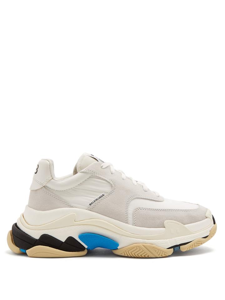 Balenciaga Triple S Low-top Suede Trainers