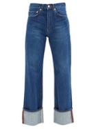 Matchesfashion.com Tu Es Mon Trsor - Carnelian High-rise Turn-up Cuff Jeans - Womens - Dark Denim