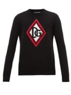 Matchesfashion.com Dolce & Gabbana - Monogram-intarsia Cashmere Sweater - Mens - Black