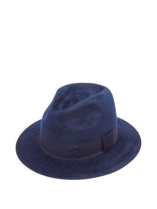Ruslan Baginskiy - Logo-embroidered Felt Fedora Hat - Womens - Navy