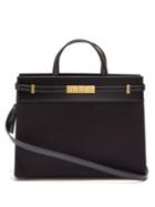 Matchesfashion.com Saint Laurent - Manhattan Small Canvas And Leather Tote Bag - Womens - Black