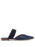 Matchesfashion.com Malone Souliers - Maisie Braid Strap Twill Loafers - Womens - Navy