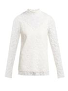 Matchesfashion.com Chlo - Floral Lace Long Sleeved Blouse - Womens - Ivory