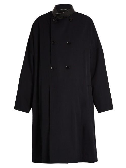 Yohji Yamamoto Regulation Double-breasted Oversized Wool Coat