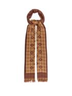 Mens Accessories Gucci - Gg And Heart-jacquard Cotton Scarf - Mens - Camel