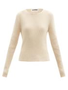 Matchesfashion.com Jil Sander - Ribbed Cotton-blend Sweater - Womens - Ivory