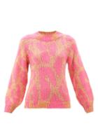 Matchesfashion.com Stella Mccartney - Leopard-jacquard Sweater - Womens - Pink Multi
