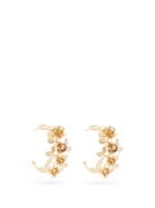 Matchesfashion.com Rosantica - Lirica Floral-hoop And Crystal Earrings - Womens - Gold