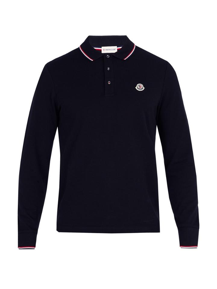 Moncler Maglia Long-sleeve Cotton-piqu Polo Shirt