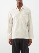 L.e.j - Le Plage Stripe-jacquard Cotton-blend Shirt - Mens - Beige
