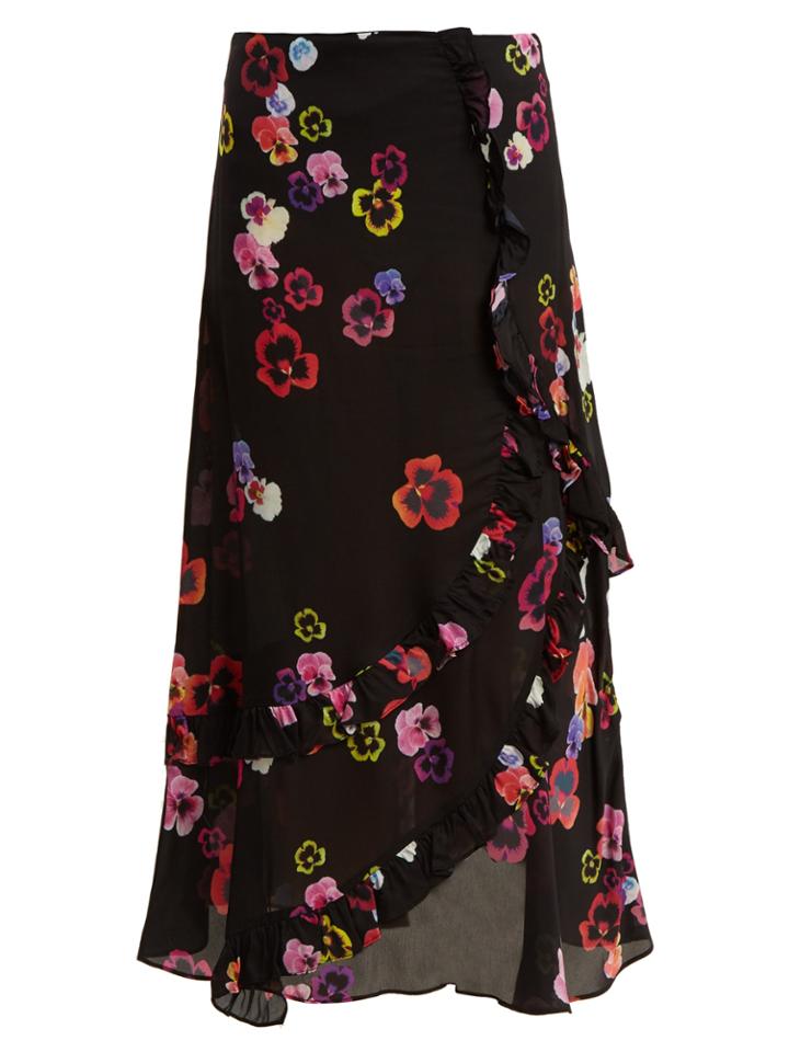 Preen Line Hattie Pansy-print Crepe Skirt