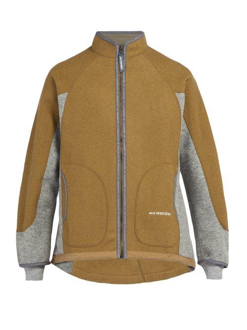 Matchesfashion.com And Wander - Air Two Tone Wool Blend Fleece Jacket - Mens - Light Brown