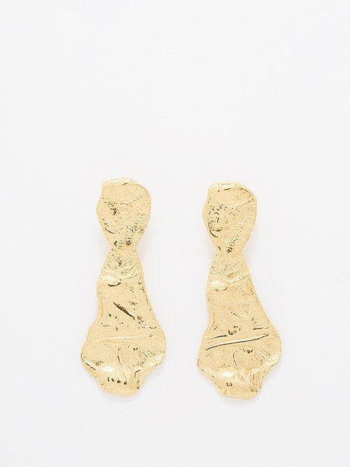 Hermina Athens - Dusk & Dawn Gold-plated Earrings - Womens - Yellow Gold