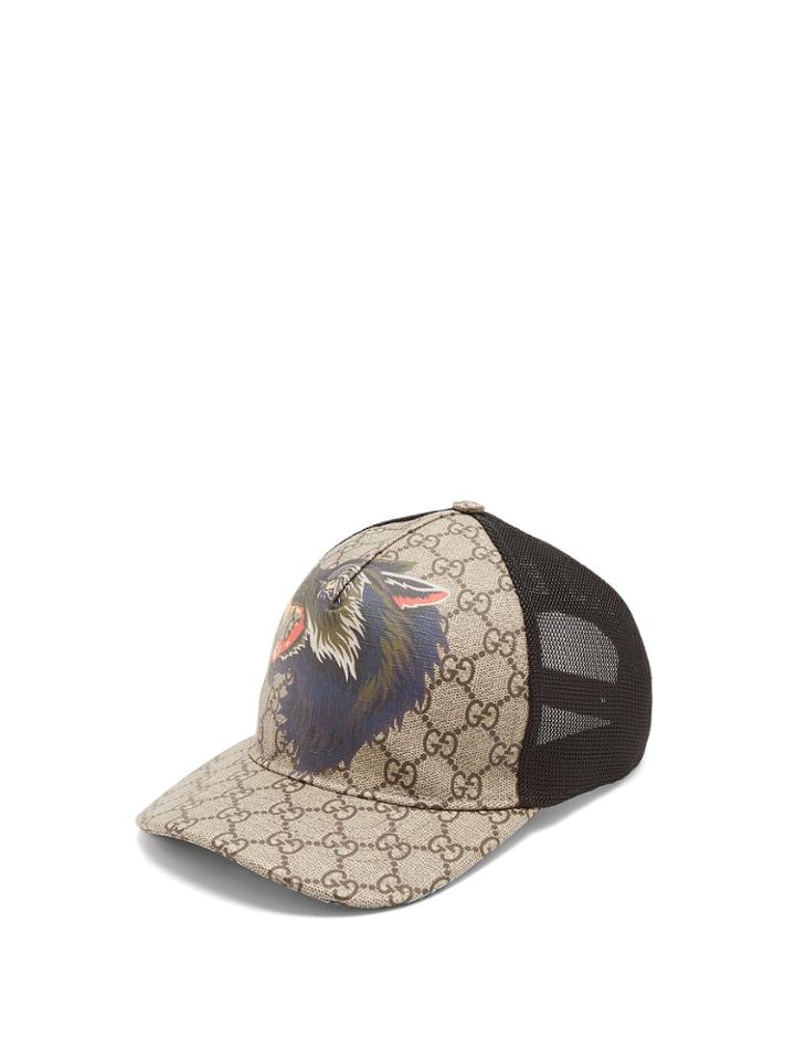 Gucci Gg Supreme Wolf Cap