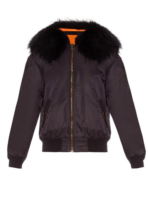 Mr & Mrs Italy Fur-trimmed Nylon Bomber Jacket