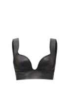 Matchesfashion.com Dodo Bar Or - Carol Sweetheart-neck Leather Bralette Top - Womens - Black