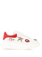Alexander Mcqueen Embellished Low-top Platform Leather Trainers