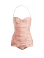 Adriana Degreas X Charlotte Olympia Ruched Halterneck Swimsuit
