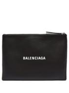 Matchesfashion.com Balenciaga - Everyday M Logo Print Leather Pouch - Mens - Black