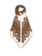 Raey - Leopard-print Wool-blend Twill Scarf - Womens - Brown Print