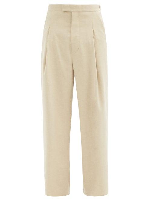Matchesfashion.com Nanushka - Eetu Pleated Crepe Trousers - Mens - Beige