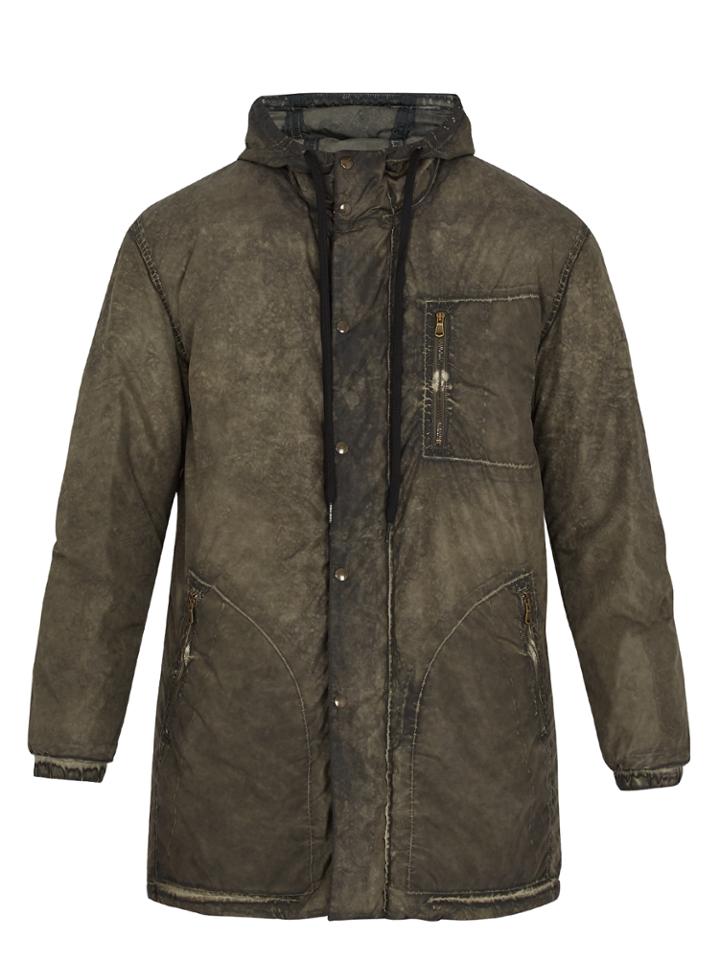 Tomas Maier Bleached-effect Hooded Coat