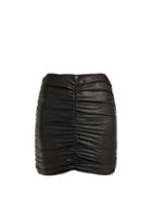 Matchesfashion.com Lisa Marie Fernandez - Ruched Wet Look Mini Skirt - Womens - Black