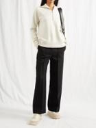 Toteme - Zip-neck Double-knit Merino Sweater - Womens - Ivory